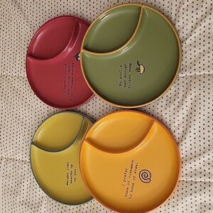 Dept. 56 "Time To Celebrate" Snack Plates. Set Of 4.  7 1/2"